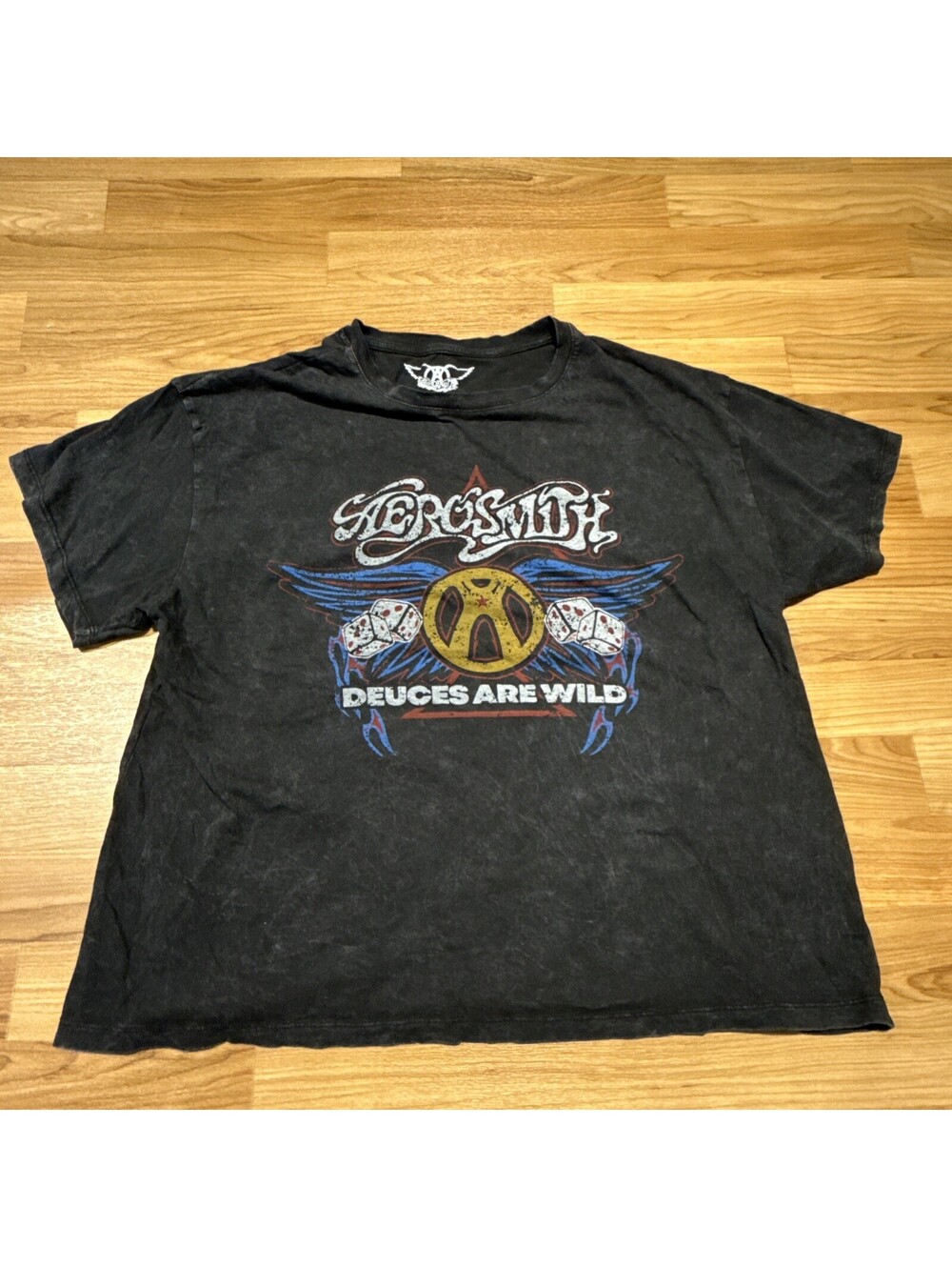 Aerosmith Deuces Are Wild Graphic Tee Las Vegas Residency Black XL Rock Shirt